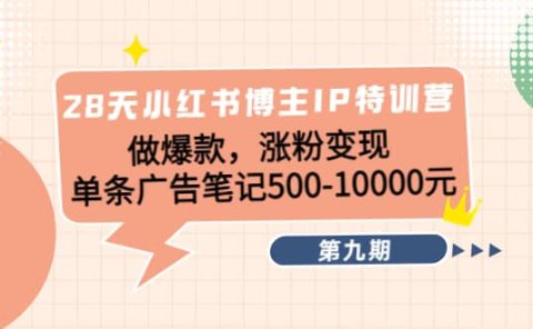 28天小红书博主IP特训营《第9期》