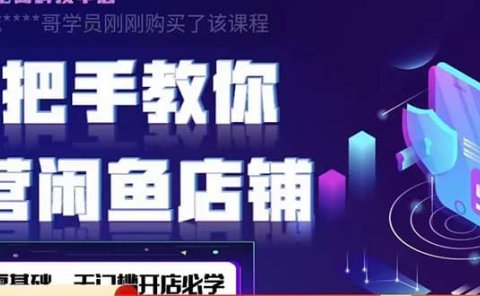 2022版-闲鱼店铺0基础运营实战教学:一部手机,一张卡即可开店做电商