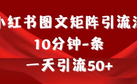 《小红书图文矩阵引流法》 10分钟-条 ,一天引流50+