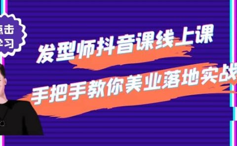 发型师抖音课线上课,手把手教你美业落地实战【41节视频课】