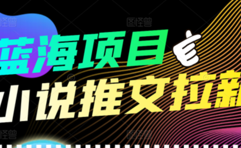 【高端精品】外面收费6880的小说推文拉新项目,个人工作室可批量做
