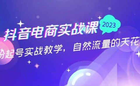 抖音电商实战课:0粉起号实战教学,自然流量的天花板(2月19最新)