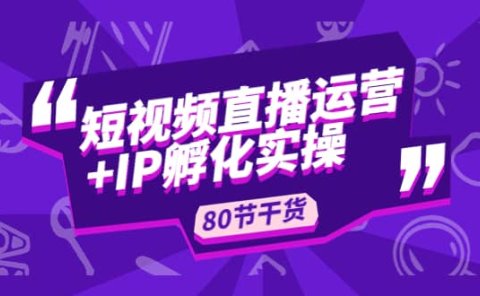 短视频直播运营+IP孵化实战:80节干货实操分享