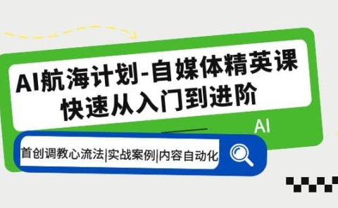 AI航海计划-自媒体精英课 入门到进阶 首创调教心流法|实战案例|内容自动化
