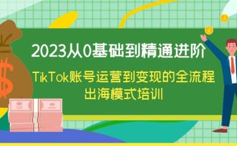 2023从0基础到精通进阶,TikTok账号运营到变现的全流程出海模式培训