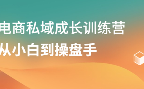 电商私域成长训练营,从小白到操盘手