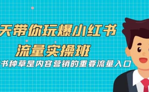 5天带你玩爆小红书流量实操班,小红书种草是内容营销的重要流量入口