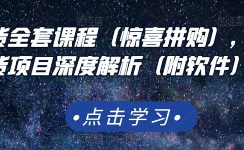 京东撸货全套课程(惊喜拼购),京东撸货项目深度解析(附软件)