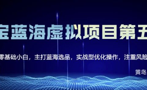 淘宝虚拟无货源3.0+4.0+5.0,适合零基础小白,主打蓝海选品,实战型优化操作