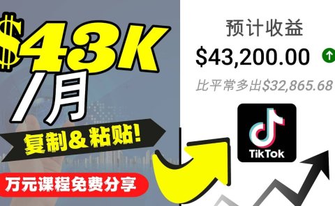 2022抖音国际版Tiktok赚钱项目：每天上传一个视频就轻松月入$43200美元