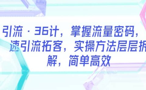 引流·36计,掌握流量密码,快速引流拓客,实操方法层层拆解,简单高效
