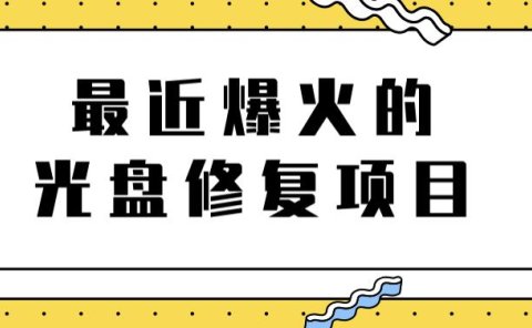 最近爆火的一单300元光盘修复项目,掌握技术一天搞几千元【教程+软件】