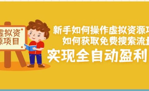 新手如何操作虚拟资源项目:如何获取免费搜索流量,实现全自动盈利!