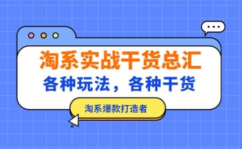 淘系实战干货总汇:各种玩法,各种干货,淘系爆款打造者