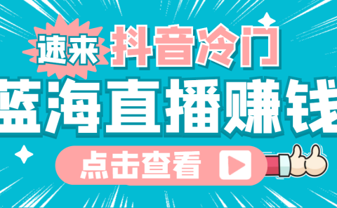 最新抖音冷门简单的蓝海直播赚钱玩法,流量大知道的人少,可做到全无人直播