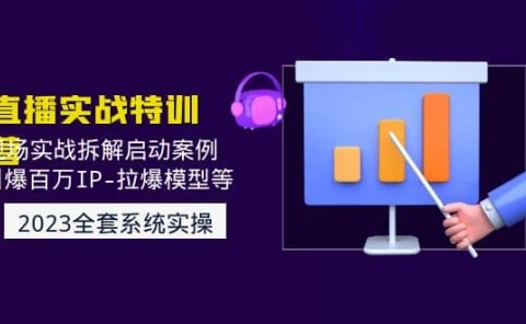 2023直播实战:现场实战拆解启动案例 引爆百万IP-拉爆模型等(无水印)