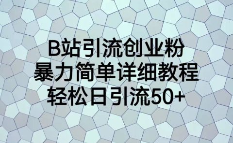 B站引流创业粉,暴力简单详细教程,轻松日引流50+