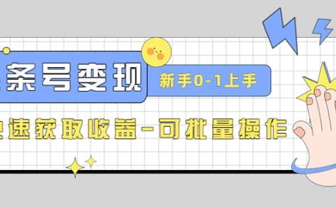 2023头条号实操变现课:新手0-1轻松上手,快速获取收益-可批量操作