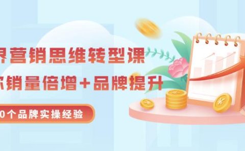 无界营销思维转型课:1000个品牌实操经验,助你销量倍增(20节视频)