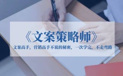 《文案策略师》文案高手,营销高手不说的秘密,一次学完,不走弯路
