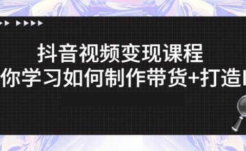 抖音短视频变现课程：带你学习如何制作带货+打造IP【41节】