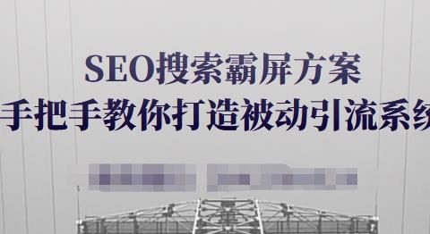 SEO搜索霸屏方案，手把手教你打造被动引流系统【视频课程】