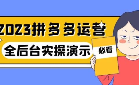 2023拼多多·运营:14节干货实战课,拒绝-口嗨,全后台实操演示