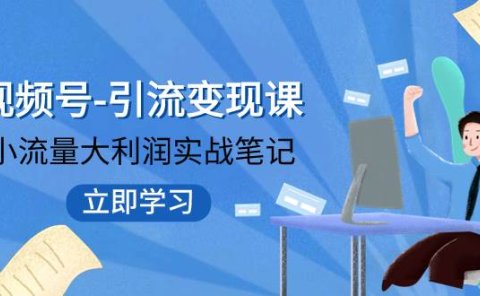 视频号-引流变现课:小流量大利润实战笔记 冲破传统思维 重塑品牌格局!