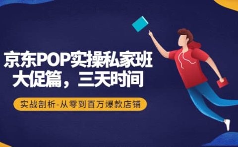 京东POP实操私家班:大促篇,3天时间,实战剖析-从零到百万爆款店铺
