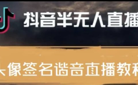 最近火爆的抖音头像签名设计半无人直播直播项目:直播教程+素材+直播话术