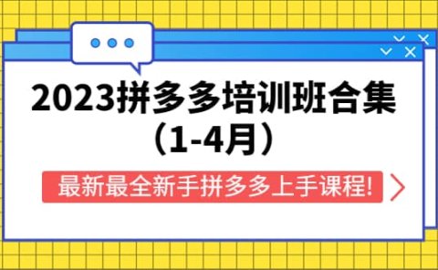 2023拼多多培训班合集(1-4月),最新最全新手拼多多上手课程!