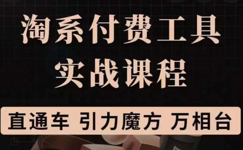 淘系付费工具实战课程【直通车、引力魔方】战略优化,实操演练(价值1299)