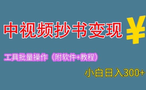 2023中视频抄书变现（附工具+教程），一天300+，特别适合新手操作的副业