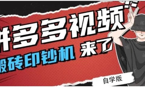 拼多多视频搬砖印钞机玩法,2021年最后一个短视频红利项目