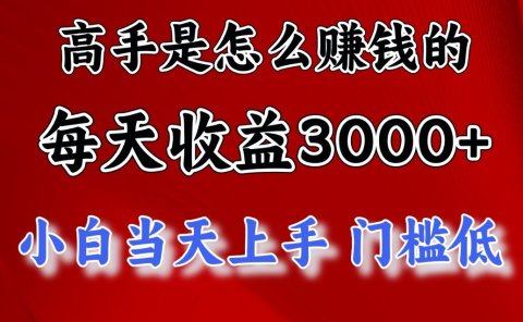 一天收益3000左右,长期项目,很稳定!