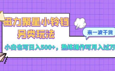 磁力聚星小铃铛另类玩法,小白也可日入500+,熟练操作可月入过万
