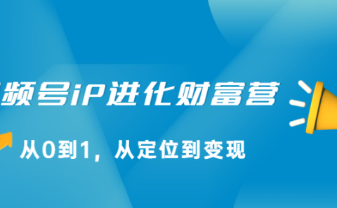 视频号iP进化财富营第1期,21天从0到1,从定位到变现