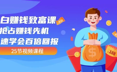 【全网最火】小白赚钱致富课:抢占赚钱先机快速学会百倍回报(25节视频)
