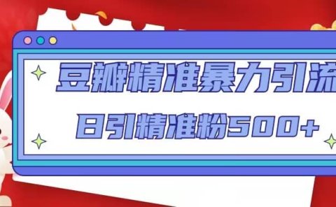 豆瓣精准暴力引流,日引精准粉500+【12视频课】