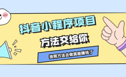 抖音小程序项目,方法交给你,按照方法去做就行了