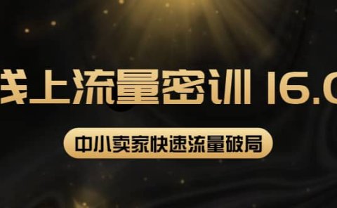 2022秋秋线上流量密训16.0:包含 暴力引流10W+中小卖家流量破局技巧 等等!