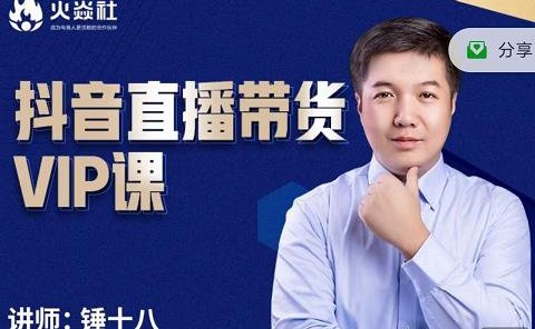 锤十八-抖音直播带货VIP课,专注直播带货有效盈利模式