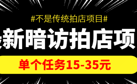 【信息差项目】最新暗访拍店项目,单个任务15-35元(不是传统拍店项目)