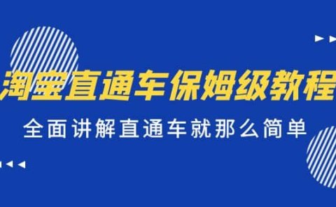 淘宝直通车保姆级教程,全面讲解直通车就那么简单