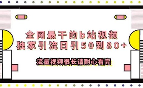 全网最干的b站视频独家引流日引50到80+流量视频很长请耐心看完