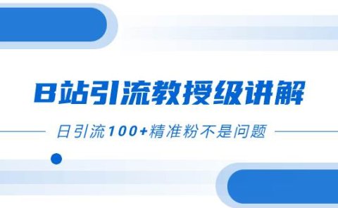 B站引流教授级讲解,细节满满,日引流100+精准粉不是问题