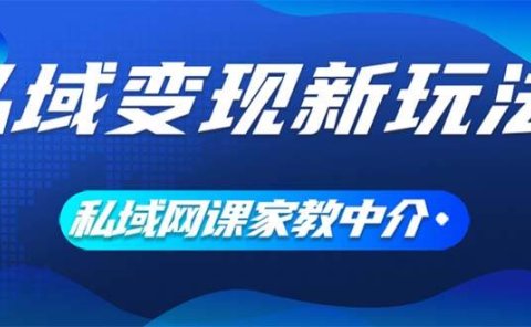 私域变现新玩法,网课家教中介,只做渠道和流量,让大学生给你打工、0...