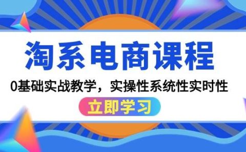 淘系电商课程,0基础实战教学,实操性系统性实时性(15节课)