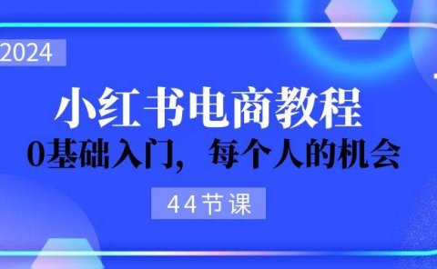 2024从0-1学习小红书电商,0基础入门,每个人的机会(44节)