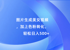 图片生成美女视频，加上s粉转化，轻松日入500+